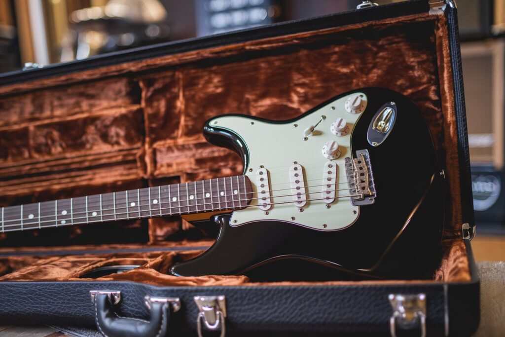 schwarz Fender Stratocaster Geschichte