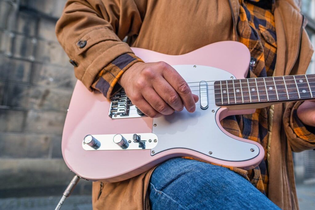 pink guitar